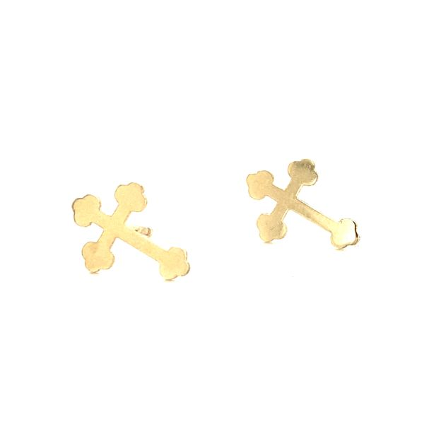 14K Yellow Gold Cross Earrings Jaymark Jewelers Cold Spring, NY