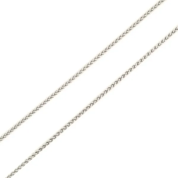 14K White Gold 1.2mm Wheat Chain, 18