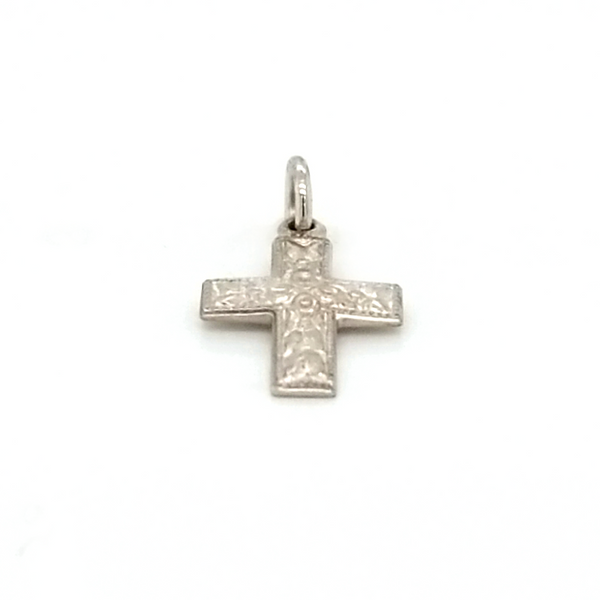 14K White Gold Children's Cross Pendant Jaymark Jewelers Cold Spring, NY