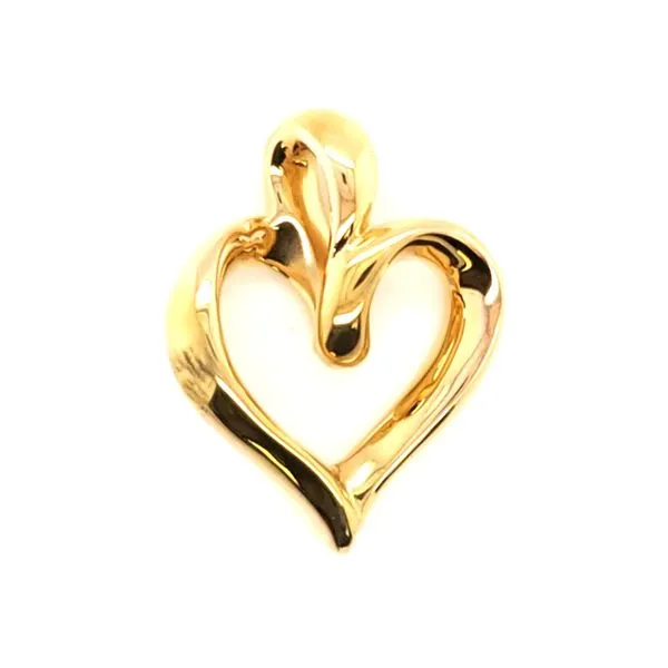 14K Yellow Gold Open-Puffed Heart Pendant Jaymark Jewelers Cold Spring, NY