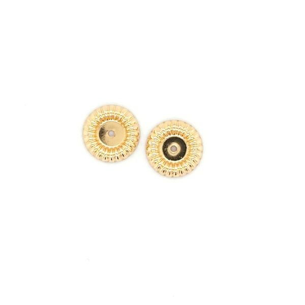 14K Yellow Gold Ribbed Earring Jackets Jaymark Jewelers Cold Spring, NY