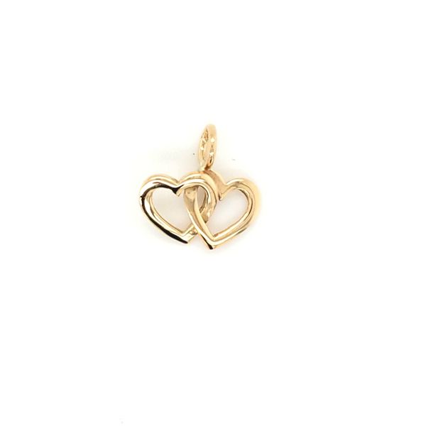 14K Yellow Gold Double Heart Charm/Pendant Jaymark Jewelers Cold Spring, NY