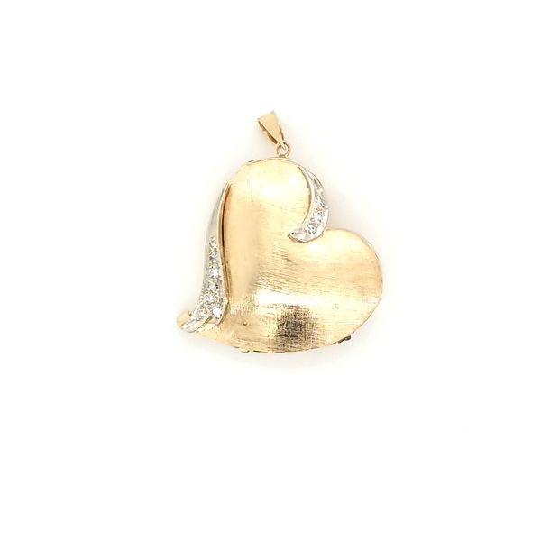 14k two tone heart locket pendant with diamond accents Jaymark Jewelers Cold Spring, NY