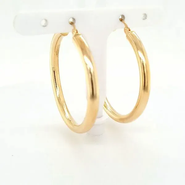 14K Yellow Gold Large Round Hoop Earrings Jaymark Jewelers Cold Spring, NY