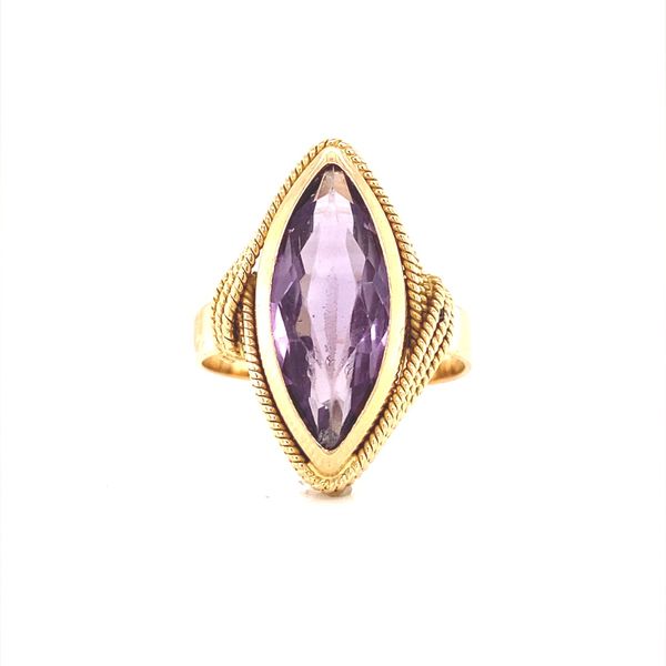 18K Yellow Gold Marquise Amethyst Ring Jaymark Jewelers Cold Spring, NY