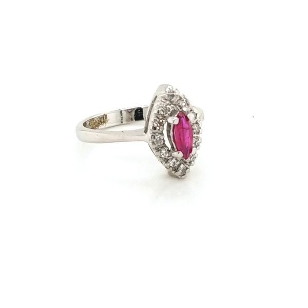 14K White Gold Ruby and Diamond Ring Image 2 Jaymark Jewelers Cold Spring, NY