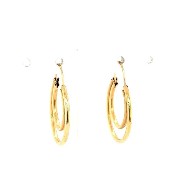 14K Yellow Gold Double Hoop Earrings Jaymark Jewelers Cold Spring, NY