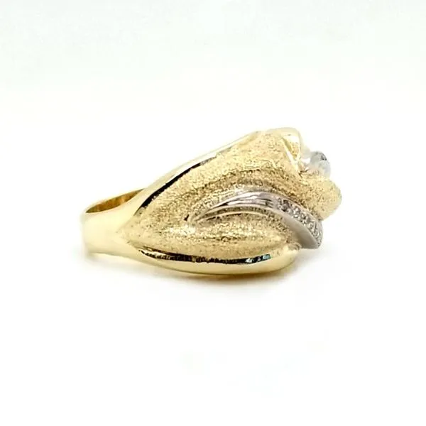 14K Two Tone Diamond Dome Ring Jaymark Jewelers Cold Spring, NY