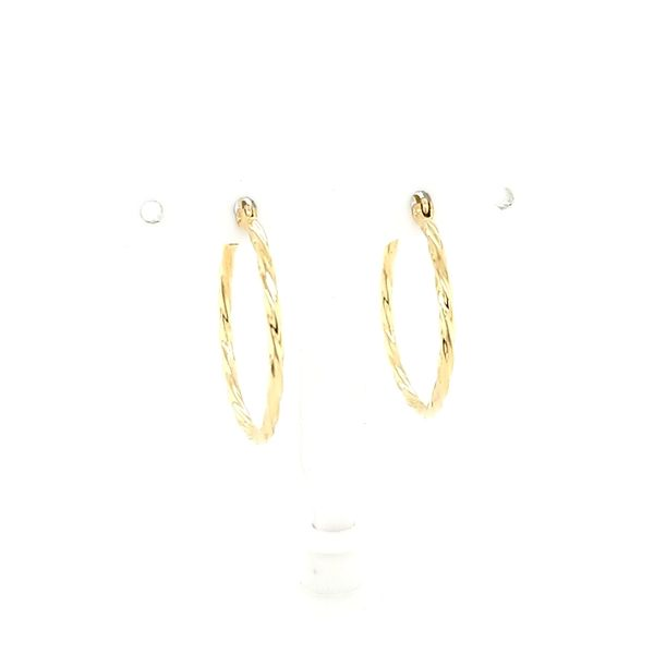 14K Yellow Gold Twist Hoop Earrings Jaymark Jewelers Cold Spring, NY