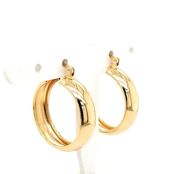 14k Yellow Gold Half-Round Hoops Image 2 Jaymark Jewelers Cold Spring, NY