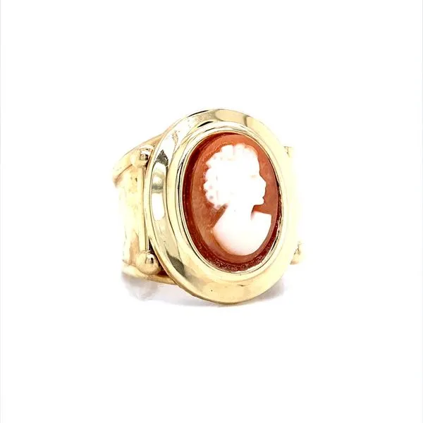 14K Yellow Gold Wide Open Back Cameo Ring Jaymark Jewelers Cold Spring, NY