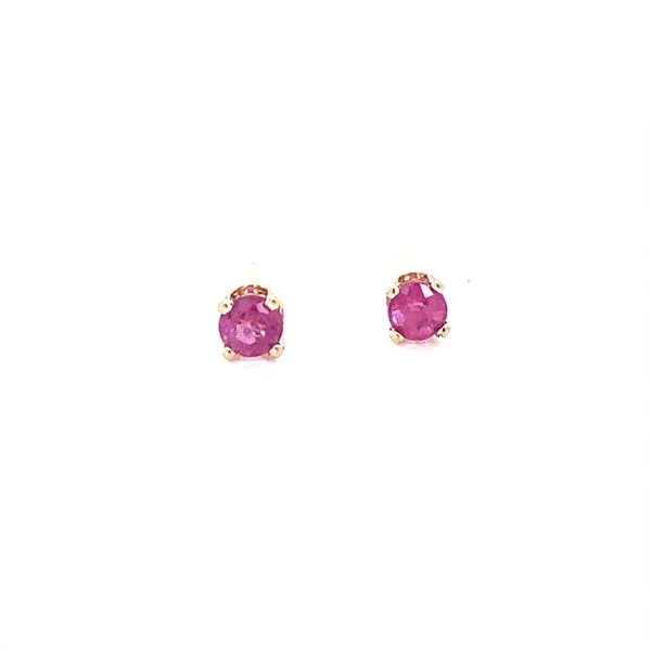 14K Yellow Gold Petit Round Ruby Stud Earrings Jaymark Jewelers Cold Spring, NY