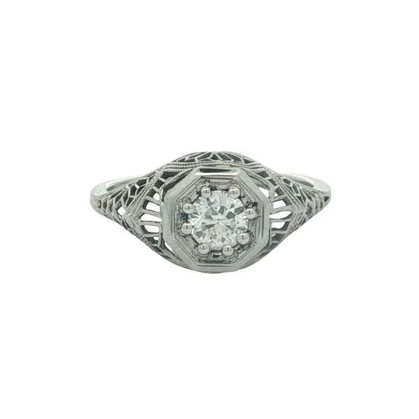 Platinum and Diamond Filigree Ring Jaymark Jewelers Cold Spring, NY