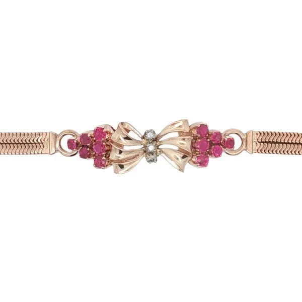 14K Rose Gold Ruby and Diamond Bracelet Image 2 Jaymark Jewelers Cold Spring, NY