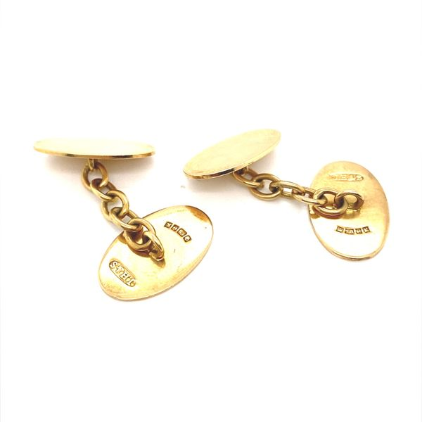 18K Yellow Gold Oval Cufflinks Image 2 Jaymark Jewelers Cold Spring, NY