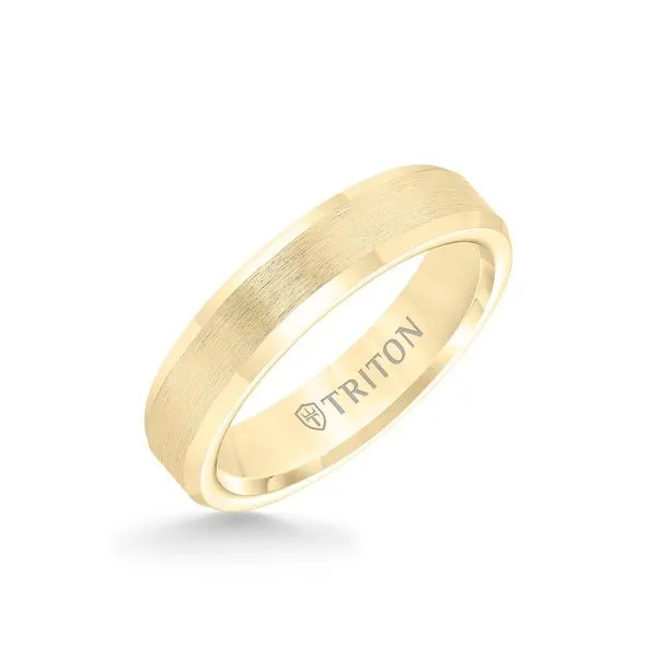 Yellow Tone Tungsten Wedding Band J. Howard Jewelers Bedford, IN