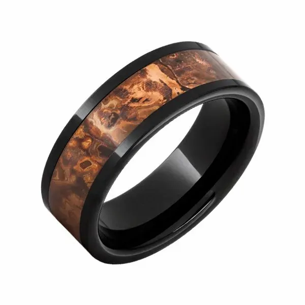 Ceramic Wedding Band with Copper Inlay J. Howard Jewelers Bedford, IN