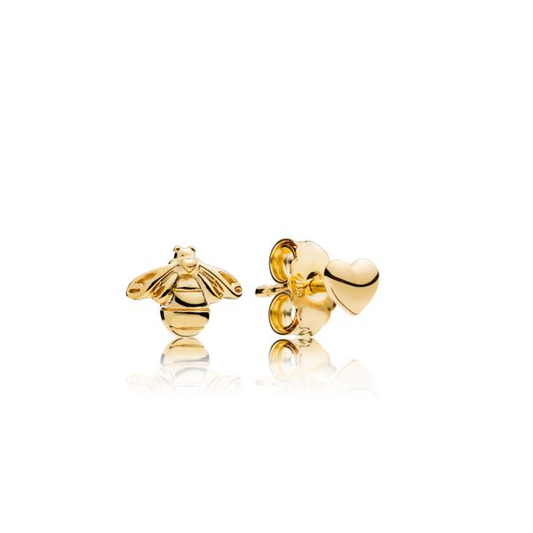 Pandora Shine Bee and Heart Stud Earrings J. Howard Jewelers Bedford, IN