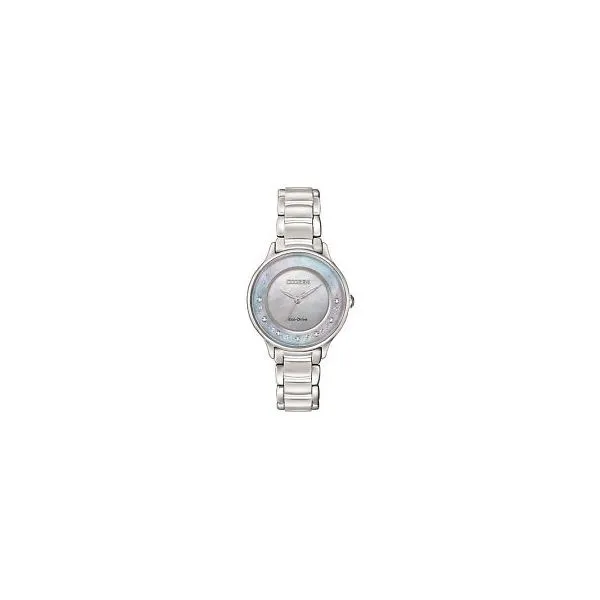 Ladies Stainless Steel Eco-Drive Mother Of Pearl Dial J. Howard Jewelers Bedford, IN