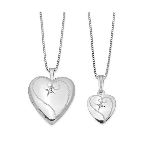 Sterling Silver Mother and Child Matching Heart Lockets J. Howard Jewelers Bedford, IN