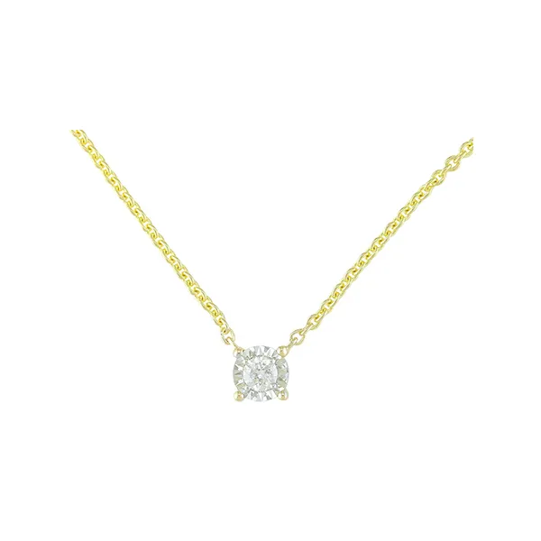 14K Yellow & White Gold Illusion- Set Round Diamond Solitaire Necklace Jo & Co. Jewelers Hardy, VA
