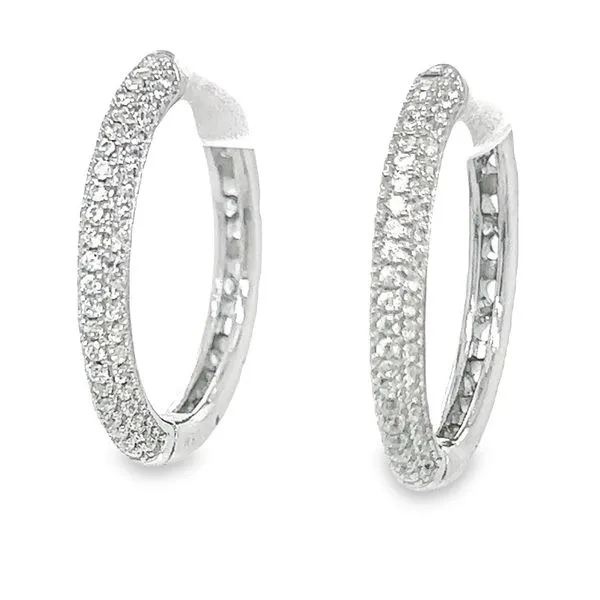 Sterling Silver Pave Lever Back Hoop Jo & Co. Jewelers Hardy, VA