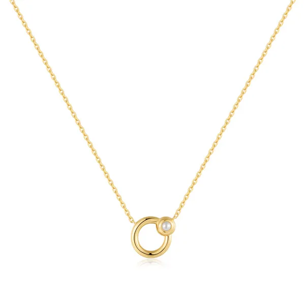 Ania Haie 14K Yellow Gold-Plated Sterling Silver Freshwater Pearl Hoop Necklace Jo & Co. Jewelers Hardy, VA