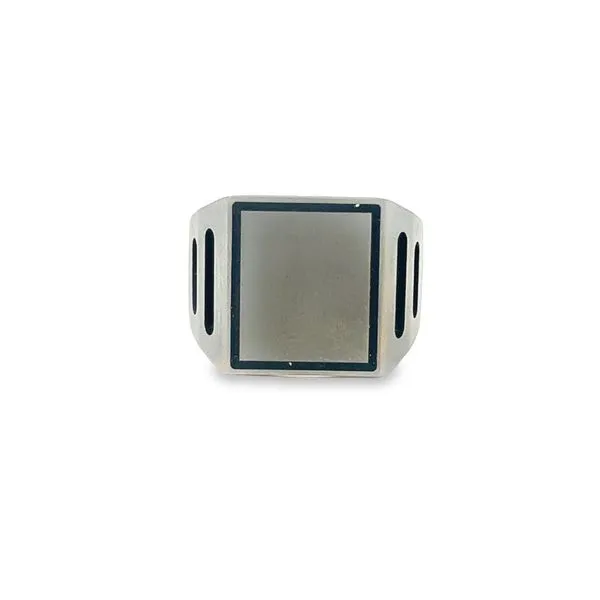 Black Titanium Matte' Square Signet Style Wedding Band Jo & Co. Jewelers Hardy, VA