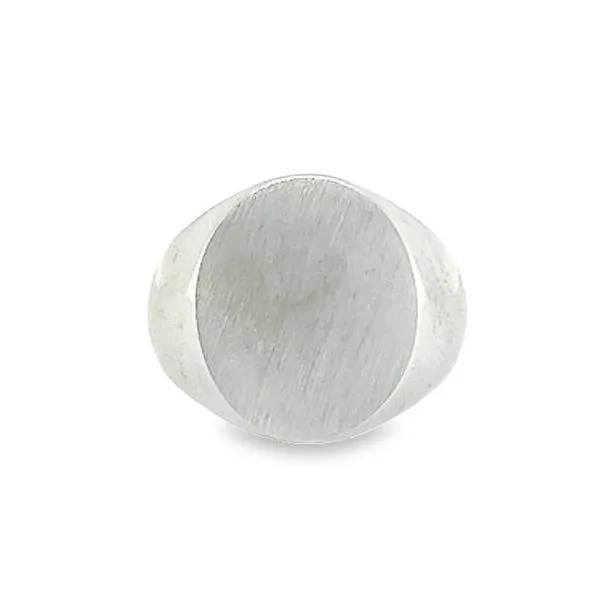 Gents 14 Karat White Gold Large Oval Signet Fashion Ring Jo & Co. Jewelers Hardy, VA
