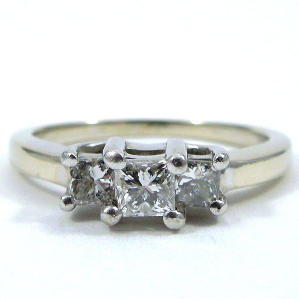 Three Stone, Princess Cut Diamond Engagement Ring Joint Venture Jewelry Cary, NC