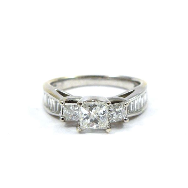 Three Stone Princess Cut Engagement Ring Joint Venture Jewelry Cary, NC