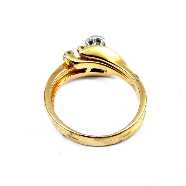 Yellow Gold Bypass Diamond Engagement Ring Image 3 Joint Venture Jewelry Cary, NC