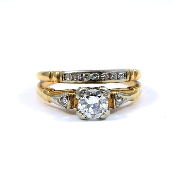 Two Tone Diamond Engagement Set Joint Venture Jewelry Cary, NC