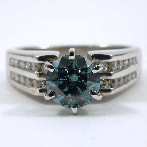 Blue Diamond Engagement Ring Joint Venture Jewelry Cary, NC