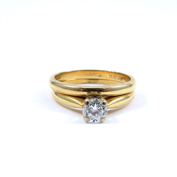 Yellow Gold Solitaire Engagement Set Joint Venture Jewelry Cary, NC