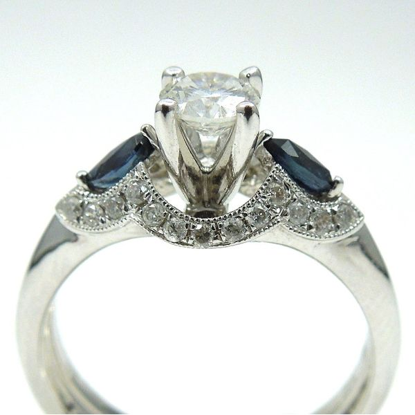 Sapphire & Diamond Engagement Set Image 2 Joint Venture Jewelry Cary, NC