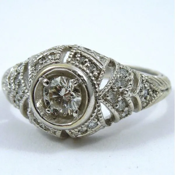 Vintage Inspired Diamond Engagement Ring Joint Venture Jewelry Cary, NC