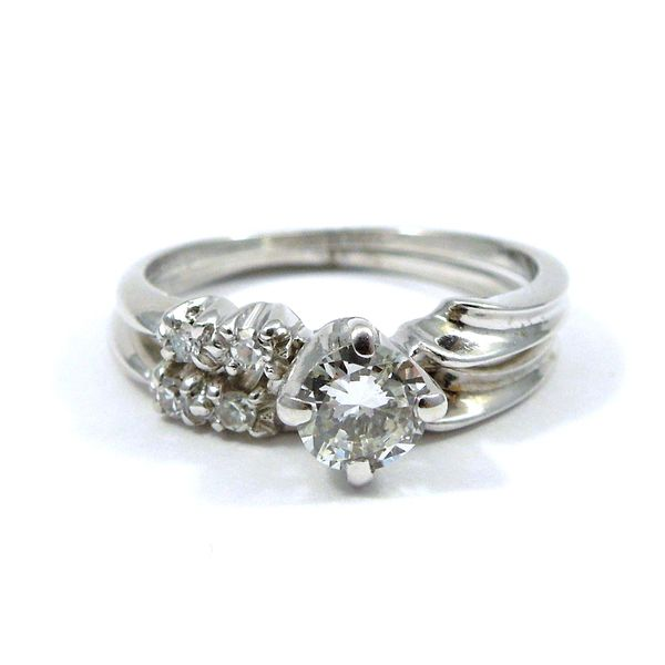 Diamond Engagement Ring with Matching Wedding Band Joint Venture Jewelry Cary, NC