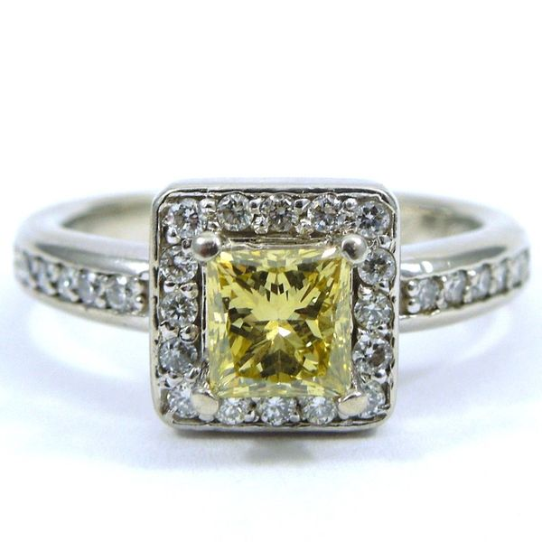 Yellow Diamond, Halo Style Engagement Ring Joint Venture Jewelry Cary, NC