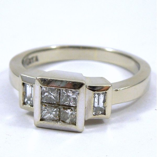Princess Cut Diamond Cluster Engagement Ring Joint Venture Jewelry Cary, NC