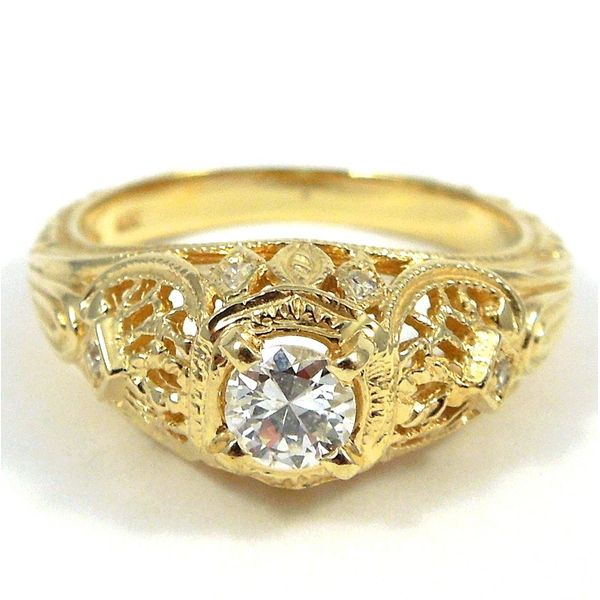 Vintage Inspired Diamond Engagement Ring Joint Venture Jewelry Cary, NC