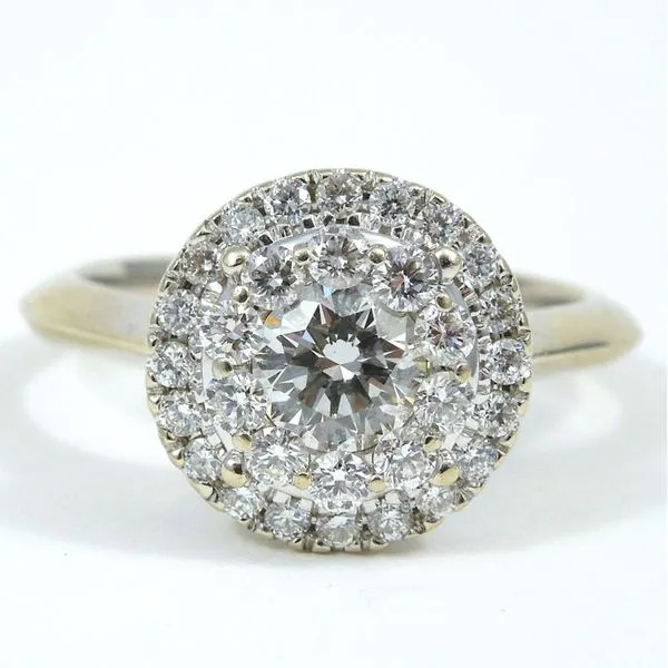 Double Halo Diamond Engagement Ring Joint Venture Jewelry Cary, NC