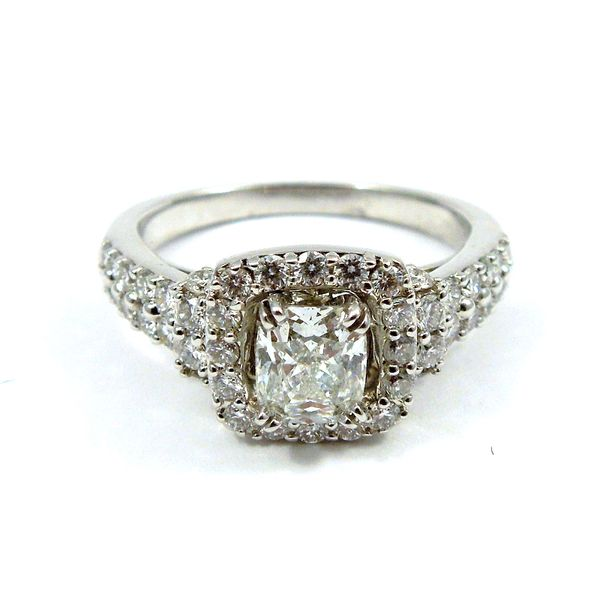 Cushion Cut Halo Diamond Engagement Ring Image 2 Joint Venture Jewelry Cary, NC