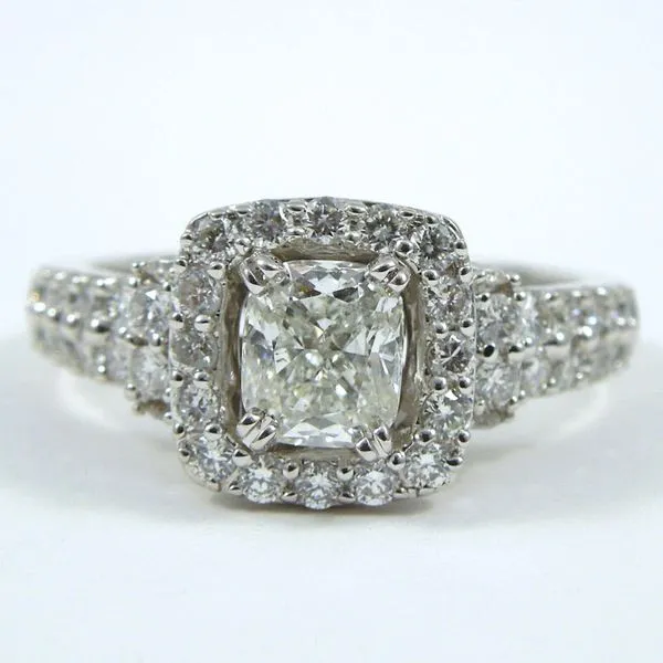 Cushion Cut Halo Diamond Engagement Ring Joint Venture Jewelry Cary, NC