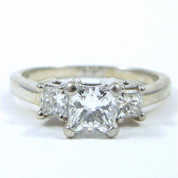 Three Stone Princess Cut Diamond Engagement Ring Joint Venture Jewelry Cary, NC