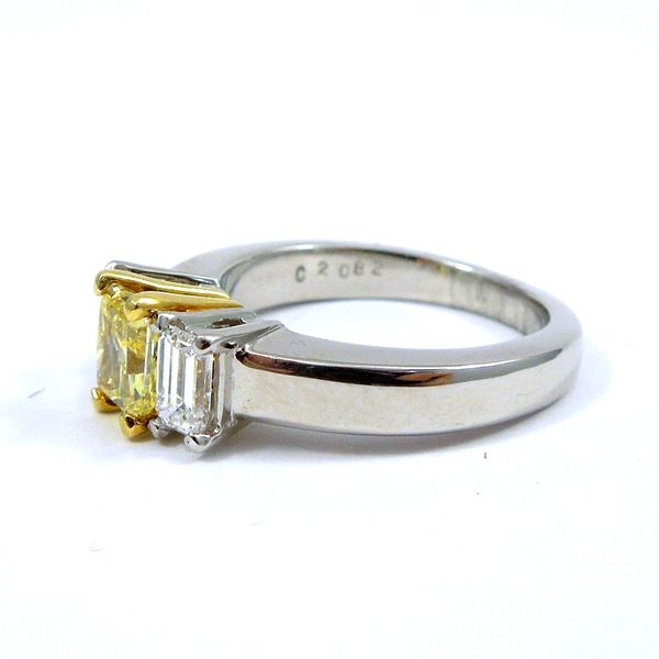 Fancy Radiant Cut Yellow Diamond Engagement Ring Image 2 Joint Venture Jewelry Cary, NC