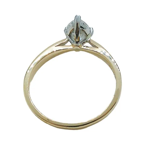 14K Yellow and White Gold 1.18 Carat Marquise Cut Diamond Solitaire Engagement Ring Image 3 Joint Venture Jewelry Cary, NC