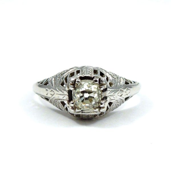 Old Mine Cut Diamond Engagement Ring Joint Venture Jewelry Cary, NC