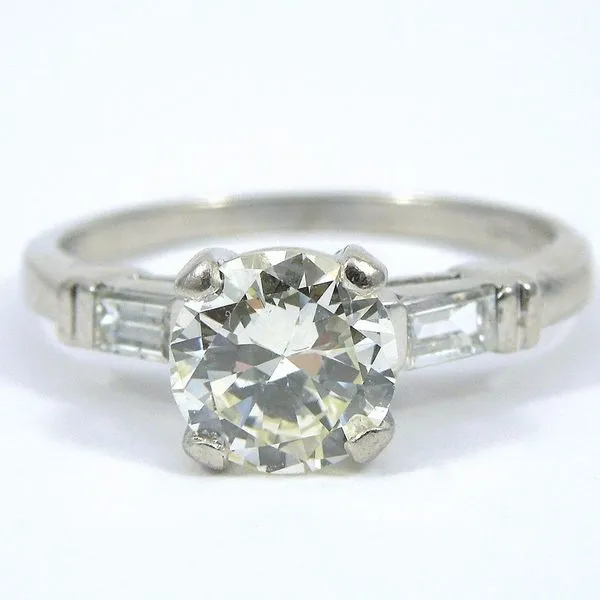 Platinum Euro Cut Diamond Engagement Ring Joint Venture Jewelry Cary, NC