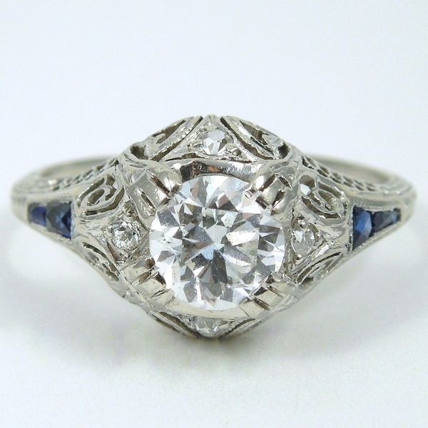 Transition Cut Diamond & Sapphire Engagement Ring Joint Venture Jewelry Cary, NC